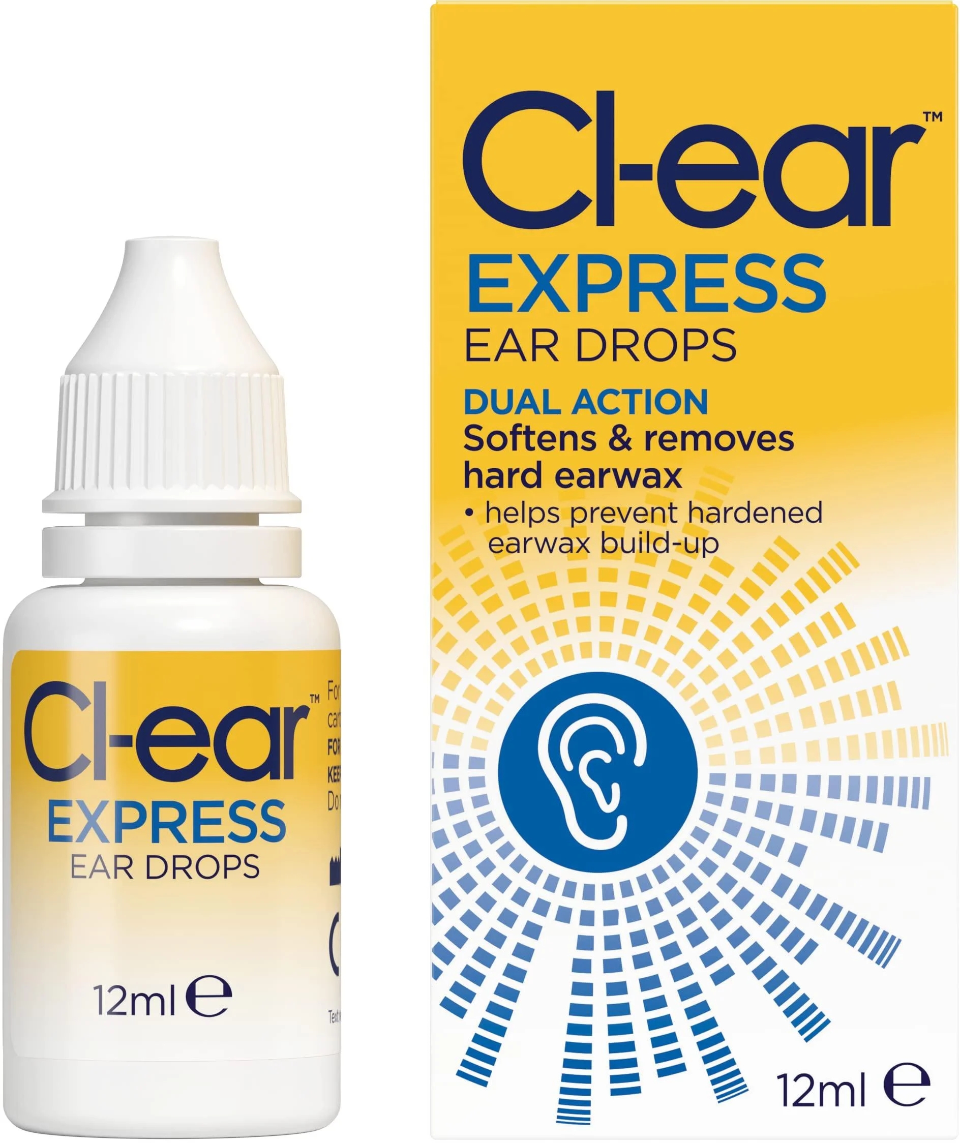 Cl-Ear Express Ear Drops. Dual Action