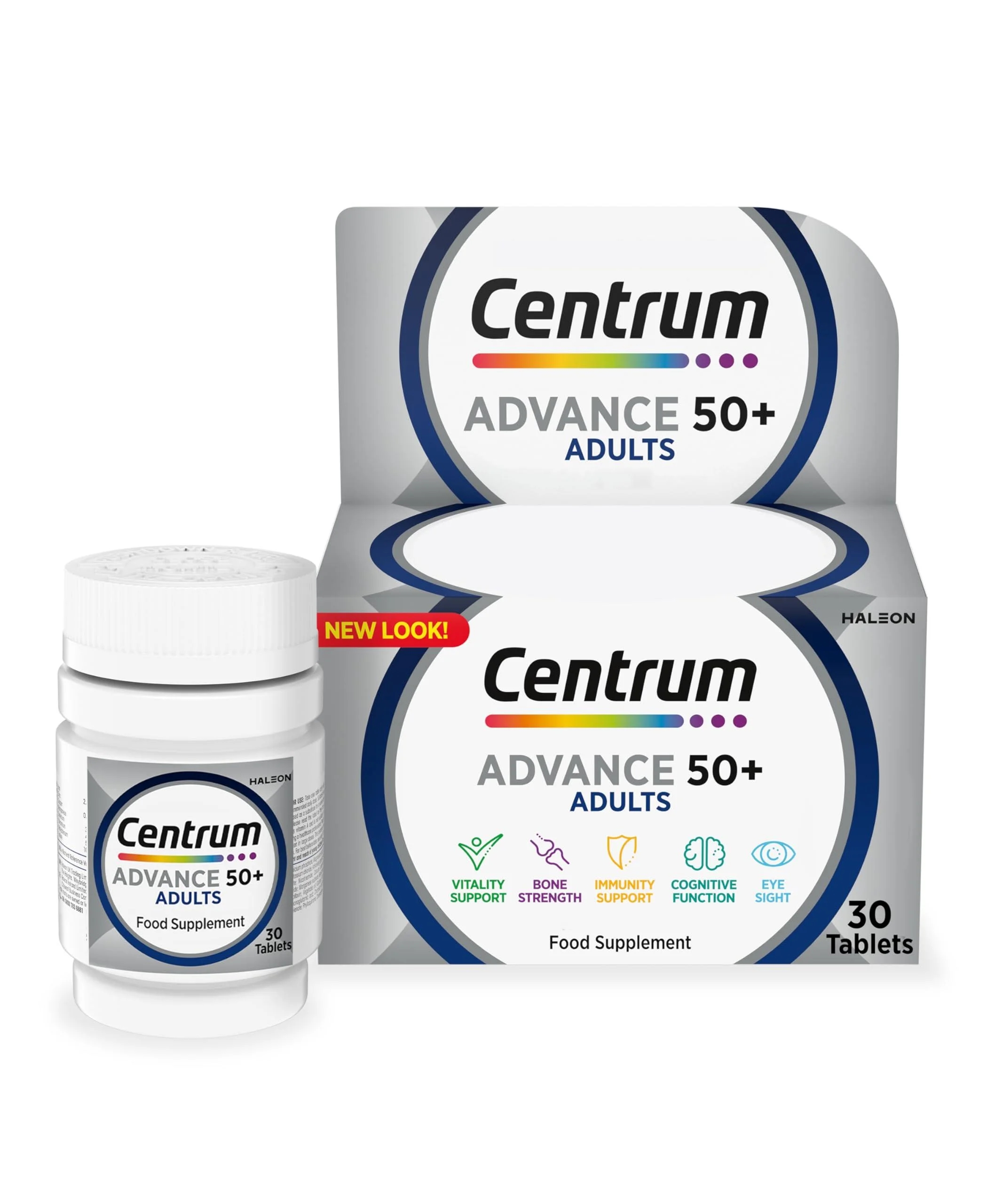 Centrum Advance 50+ Tablets Multivitamin & Mineral Supplements, with 24 Essential Nutrients, Including Vitamin D, C, Zinc