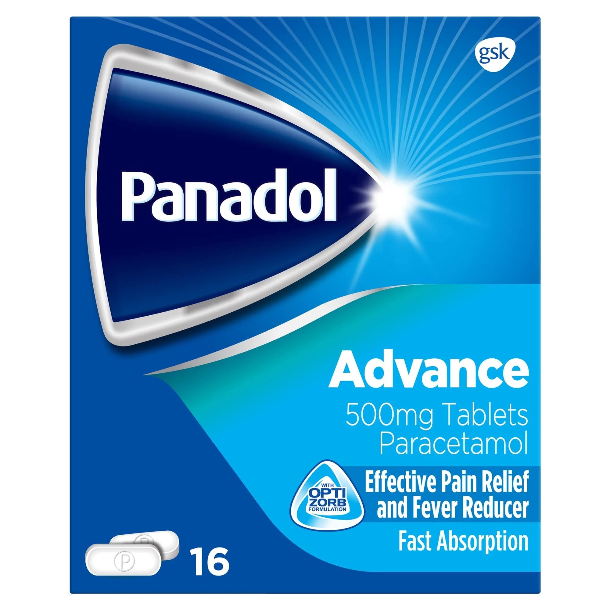 Panadol Advance 16s Tablets Paracetamol 500mg Pain Relief